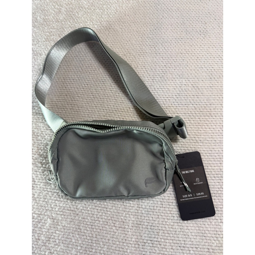 Fabletics The Belt Bag Sage Green Multi-Pocket Adjustable Crossbody Waist Pack